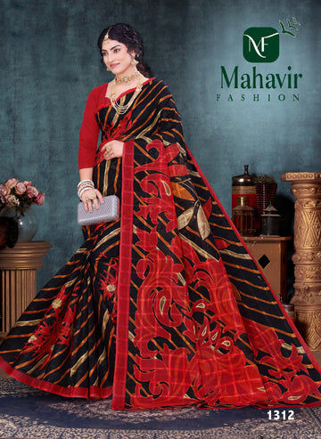 Black Lehariya Pure Cotton Malmal Chokda AB