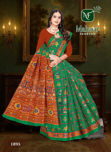 Navakoti Rich Emerald Green Pure Cotton Malmal Chokda AN
