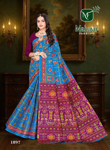 Navakoti Royal Blue Pure Cotton Malmal Chokda AN