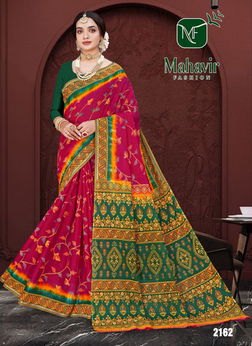 Pink Pure Cotton Malmal Soft Finish Saree