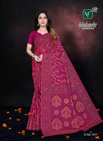 Purnima Jaquard Pink Pure Cotton Malmal