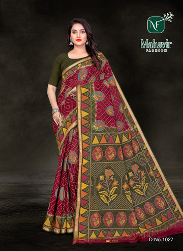 Vanshika Maroon Resham Zari Patti
