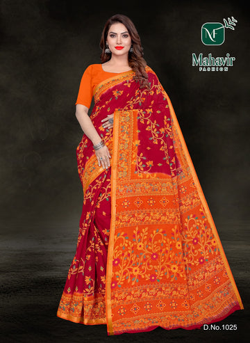 Vanshika Dark Red Resham Zari Patti