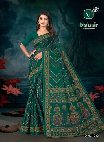 Rukmani Sea Green Pure Cotton Malmal