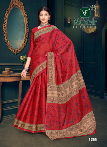 Madhuwanti Red Pure Cotton Malmal