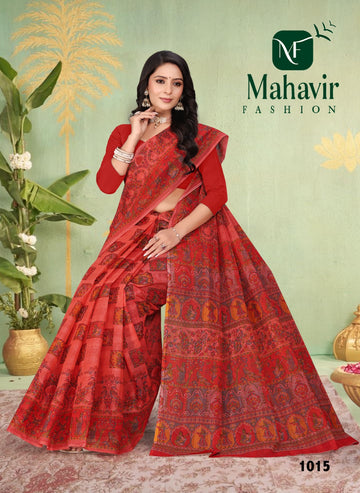 Baluchari Pestle Red Doria Pure Cotton Malmal