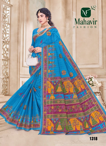 Blue Pure Cotton Malmal Chokda RM