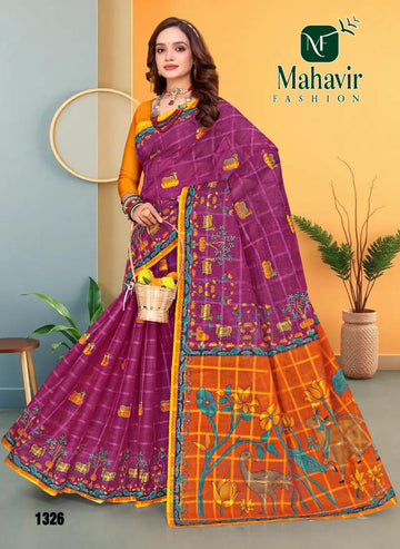 Magenta Pure Cotton Malmal Chokda NK