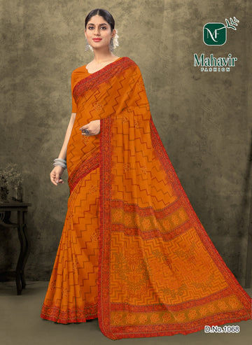 Gold Pure Cotton Malmal Saree