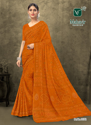 Gold Pure Cotton Malmal Saree