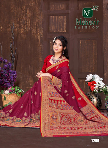 Hemadri Pink Resham Zari patti